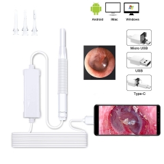 USB Digital Otoscope, Bysameyee 3.9mm Ear Scope Inspection Endoscope Camera Earwax Cleaning Tool with 6 LEDs, Compatible for Android Phones Windows Mac PC