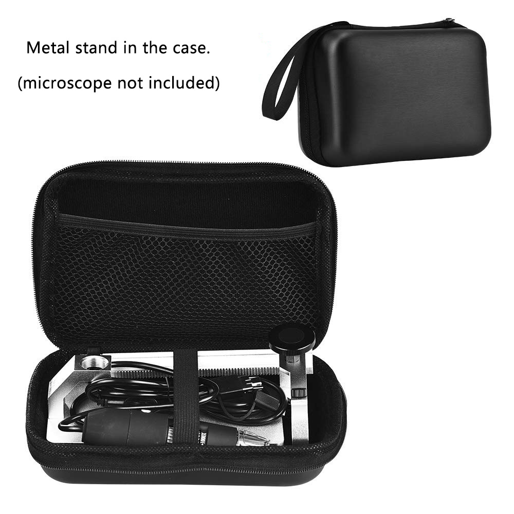 Bysameyee Universal Diameter Metal Mount with Microscope Carrying Case Aluminum Alloy Stand Holder for USB/Wi-Fi Digital Microscope 